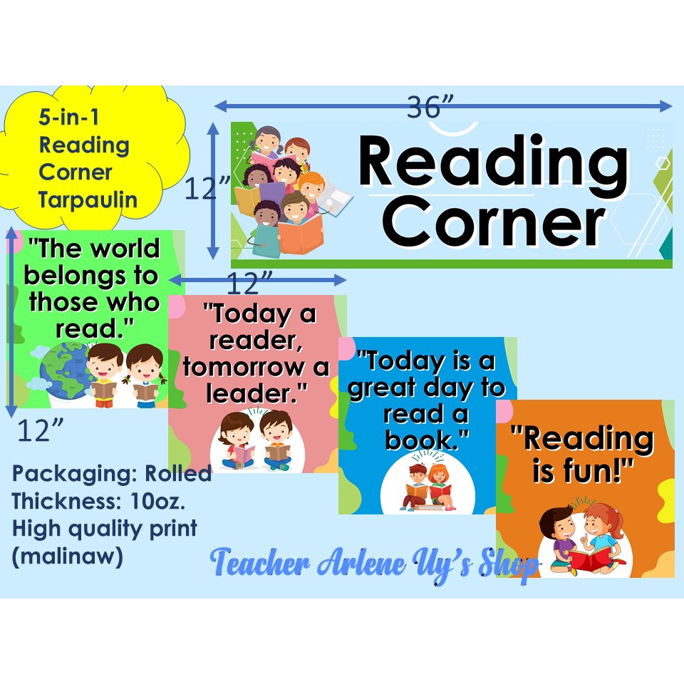UY Reading Corner Quotes Set Tarpaulin Poster Shopee Philippines