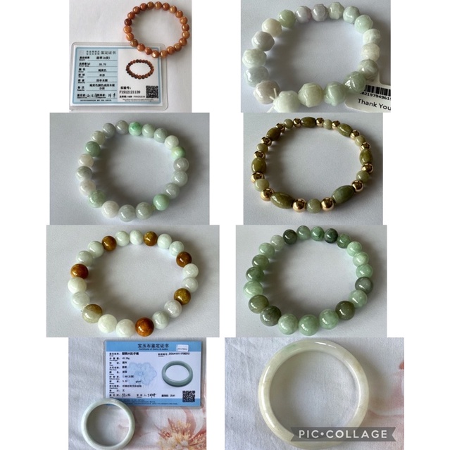Authentic Certified Undyed Natural Jadeite Jade Grade A Bead/Bangle Bracelet Multicolored