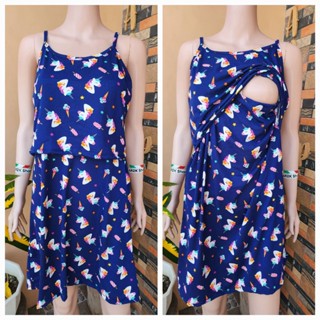Breastfeeding and Maternity Daily Wear Dress (New Printed & Plain Designs Freesize fits up to XL)202 #4