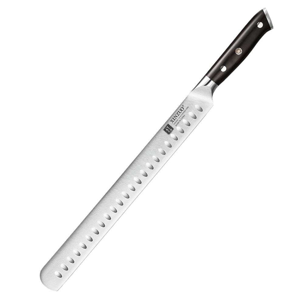 ln stockNEWXINZUO 12 Inch Carving Knife Cake Cutting Knife Long Baguette Cutter Stainless Steel Loaf