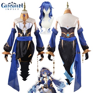 Game Genshin Impact Layla Cosplay Costume Wig Shoes Adult Halloween Carnival Party