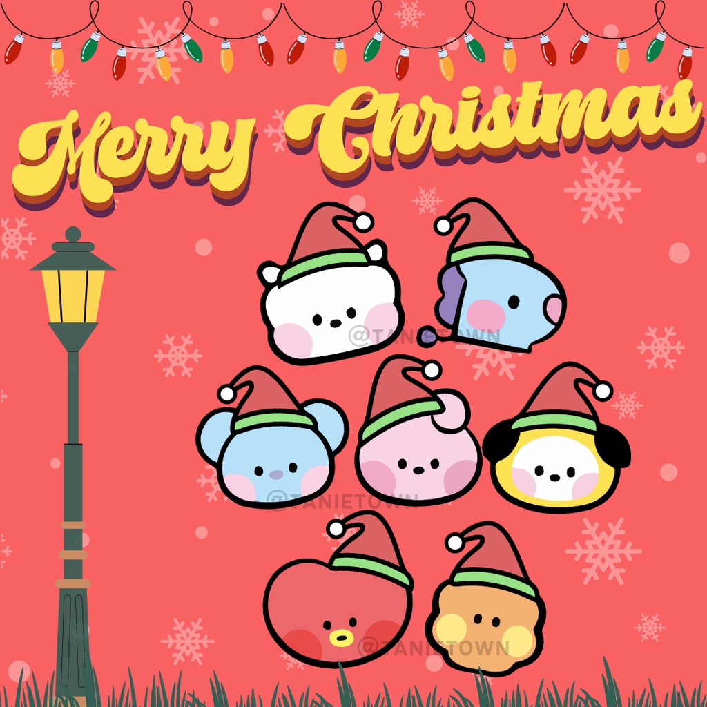 [Tanie Town] Chibi BT21 Christmas Theme Sticker Set Shopee Philippines