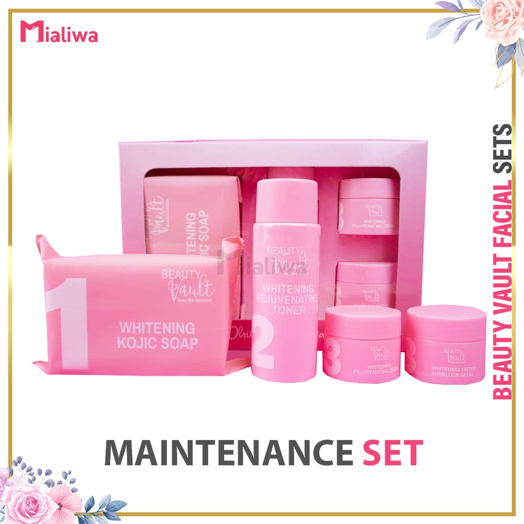 Beauty Vault Rejuvenating Set, Maintenance, Lumina Glow Pampaputi, Kojic Toner Sunscreen Night Cream
