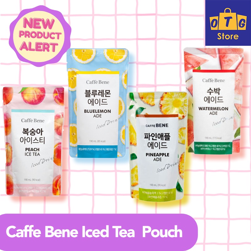 [ONHAND]CAFFE BENE Iced Specialty Tea Pouch Drink 190ml Peach, Blue