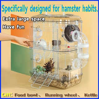 buy 1get 3 free kettle running wheel,double-storey villa,Hamster Bin Cage Hamster Cage Hamster Villa