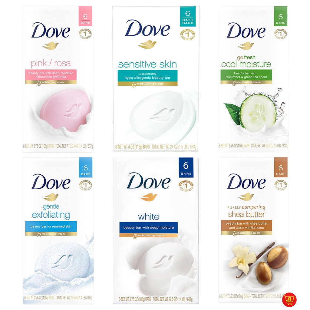 Authentic DOVE Bath Soap 6 Bars | Shopee Philippines