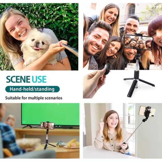 Wireless Bluetooth Selfie Stick Tripod Monopod Stand Phone Holder With Remote Control For Outdoor - Image 8