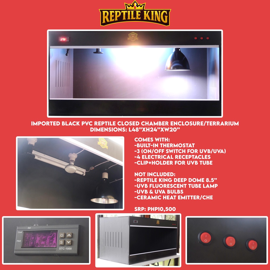 PVC Reptile Enclosure Shelter Box for Tortoise Iguana Gecko Built In ...