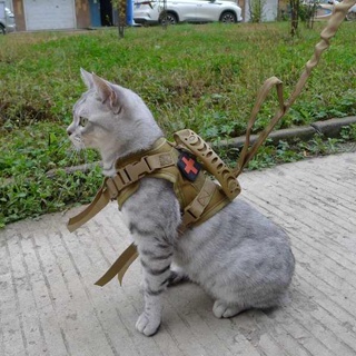 Cat Traction Rope Chest Strap Tactical Vest Clothes Chain Outing Type Walking Small Dog Puppy Back Cover
