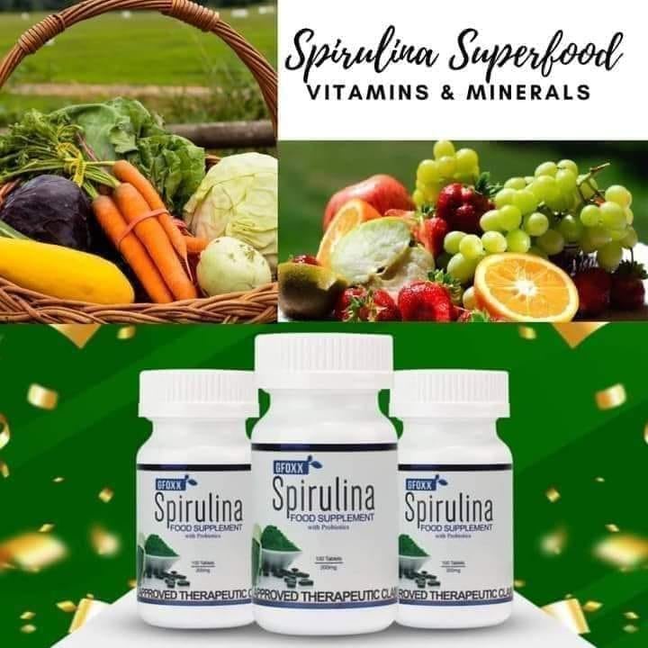 Gfoxx Spirulina with Probiotics 100 tablets (FDA Approved) Shopee