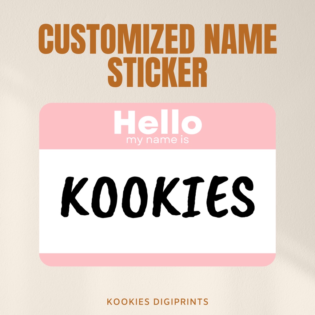 Customized Name Tag waterproof stickers (no minimum) Shopee Philippines
