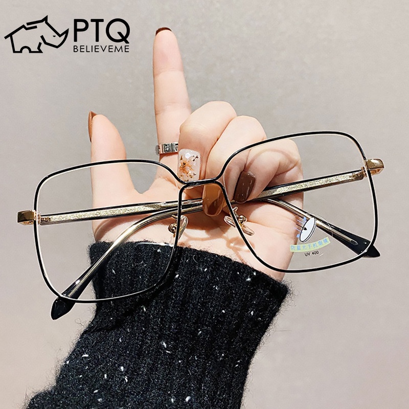 Antiblue Light Glasses New Creative Square Eyeglasses Metal Frame Dot