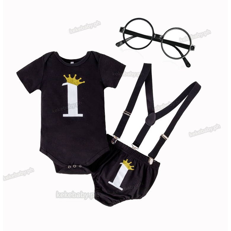 Boss Baby Outfit for Baby Boy Romper Shorts Toy Glasses Set Prince Baby