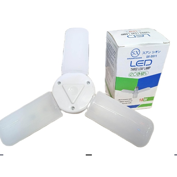 Mini fan blade 18w Three Leaf Lamp 6500K MINI Foldable Fan Blade Bulb