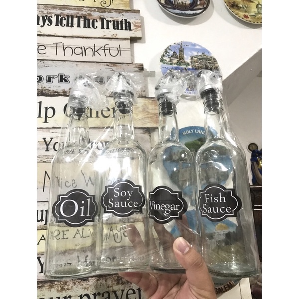 condiments container GLASS BOTTLE CONDIMENTS 500mL/350mL (4PCS BOTTLE