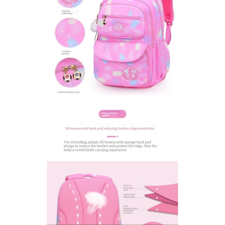 kids bag Waterproof students bag lightweight Fashion Cute princess children's backpack for kids girl — view 4