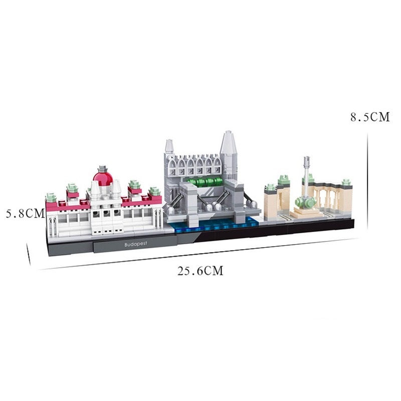 Technical Mini Brick Budapest Skyline Building Blocks Toys for Children