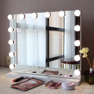 Large dressing table makeup mirror desktop led bulb smart with light top room home #2