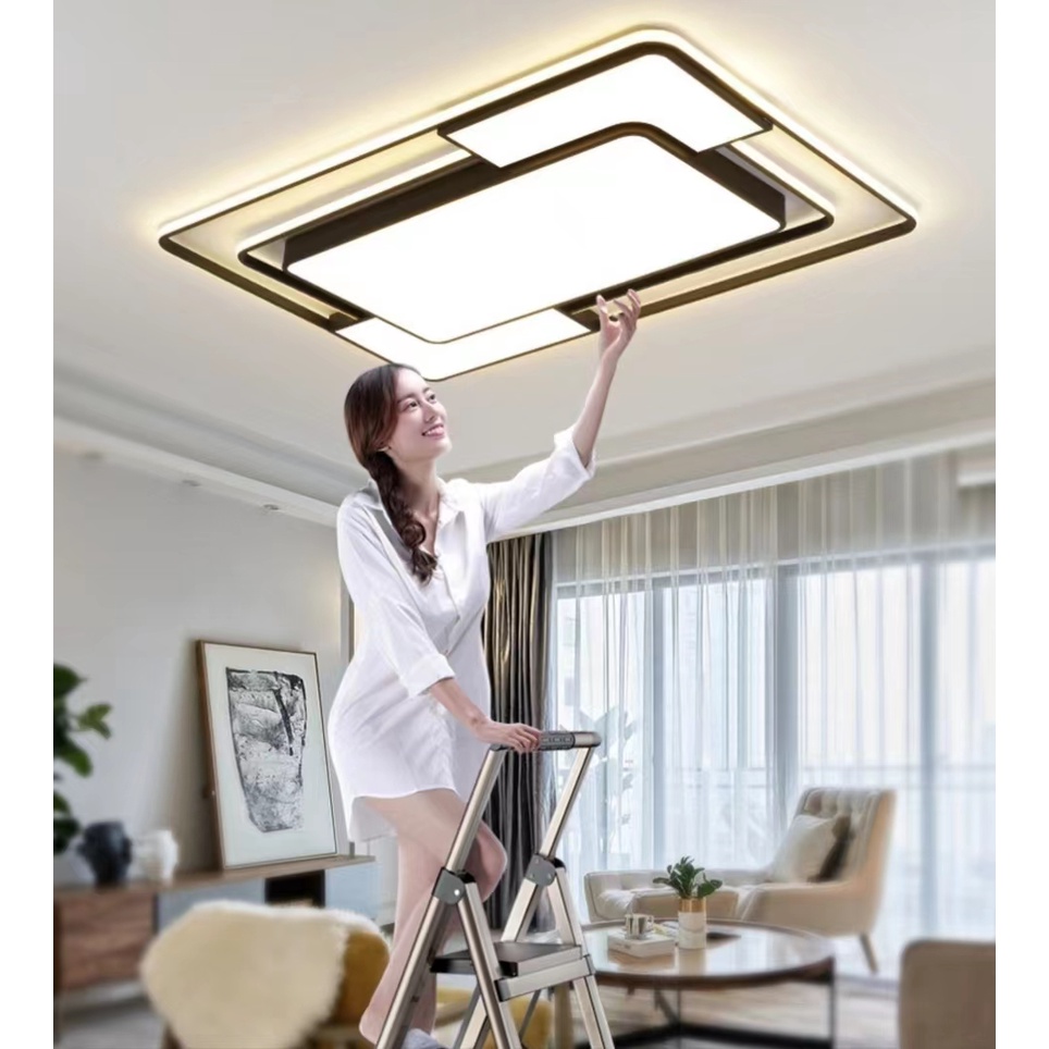 Modern LED Ceiling Light Dimmable With Remote Black Square Ceiling Lamp for Living Bedroom lighting  Living Room Light - Image 4