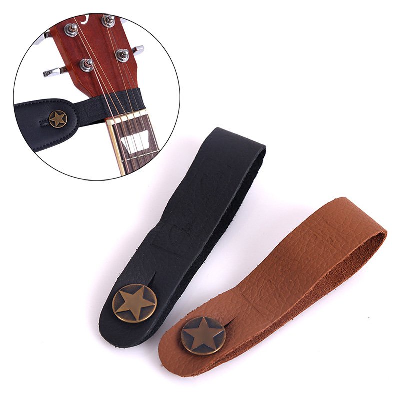 Guitar Neck Strap Guitar Strap Leather Head Belt Holder Button Safe Lock Ukulele Bass Folk
