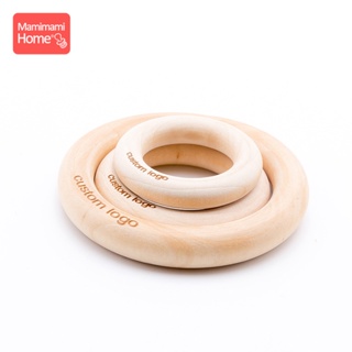 ℡50pc Customize Logo Wooden Ring Baby Photogra Growth Souvenirs BPA Free Beech Ring Baby Photograph #4