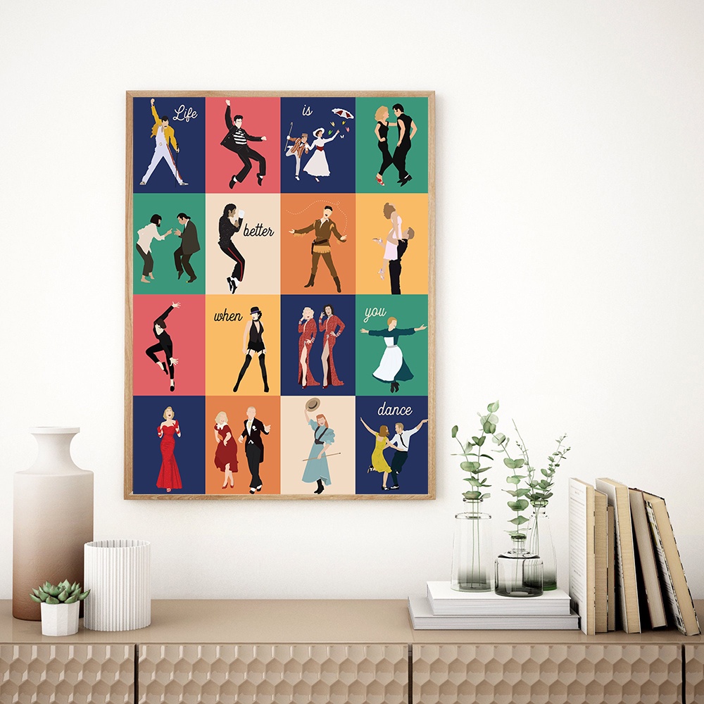 ๑Abstract Pop Culture Dance Movie Wall Art Canvas Painting Music Posters And Prints Wall Pictures F