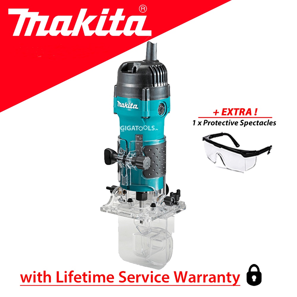 Makita 3712 Palm Router / Trimmer 1/4" (6mm) 530W And With Protective ...