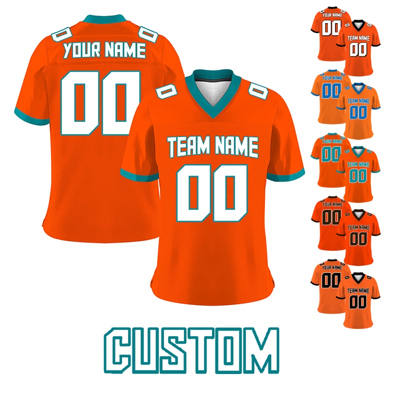 Orange Jerseys Rugby Custom Shirt American Football Men Sublimation Blanks 2022 2023 Team Soccer