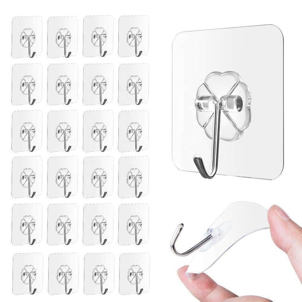 10 Pcs Adhesive Wall Hook Reusable Antiskid Traceless Heavy Duty Stick