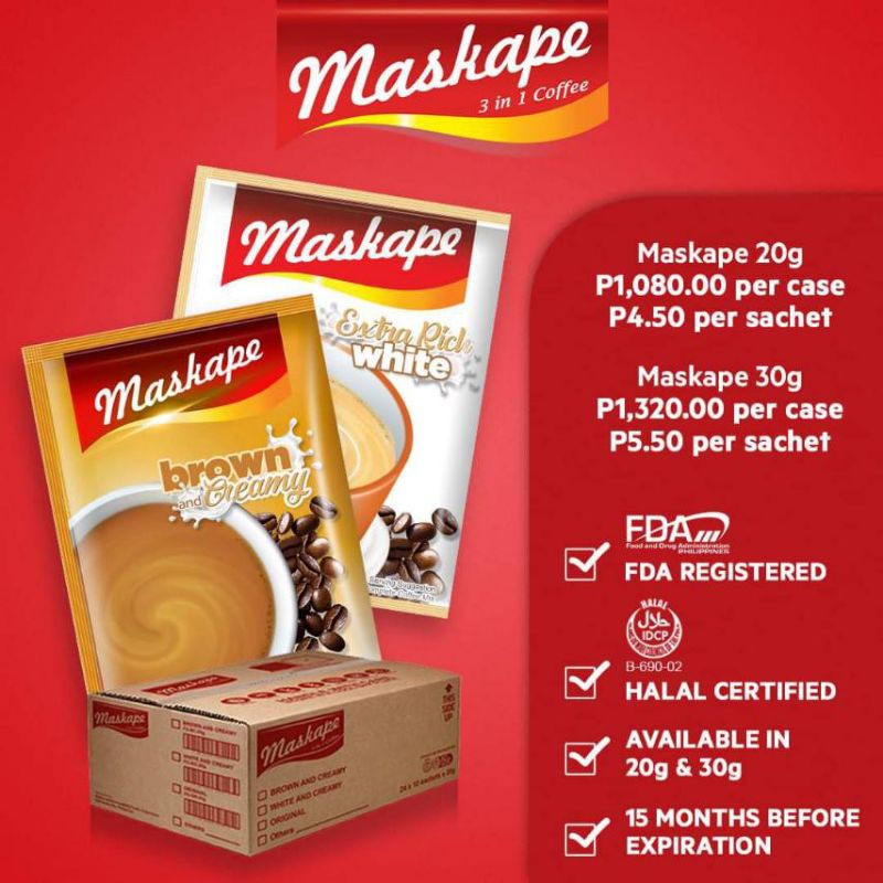 MASKAPE Coffee 30gx20s & 20gx30s (5 variants) | Shopee Philippines