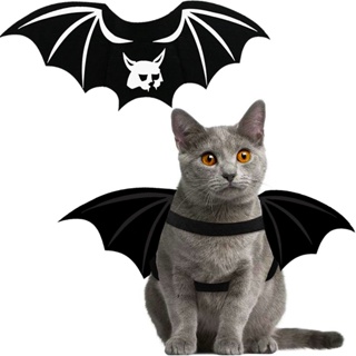 Halloween Cat Dog Costume Bat Wings Pet Skeleton Chest Strap Clothes Kitten Puppy Eve Party Cosplay