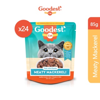 Goodest Cat Meaty Mackerel Pack of 24 Wet Cat Food Pouch (85g)
