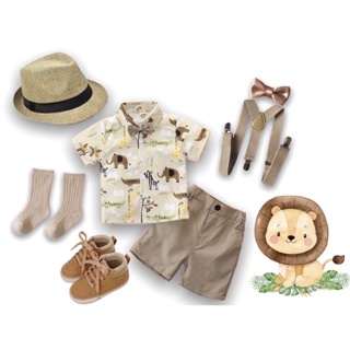 jungle safari costume theme zookeeper baby shower birthday party khaki color animal design forest