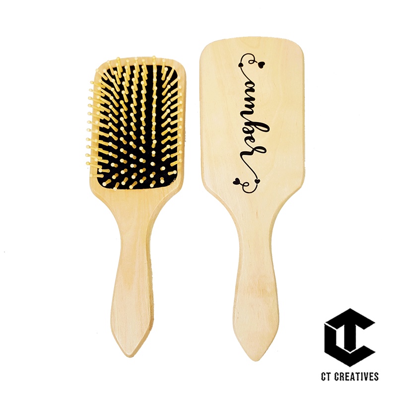 Personalized Wooden Paddle Hair Brush for Souvenirs, Giveaway, Gift ...