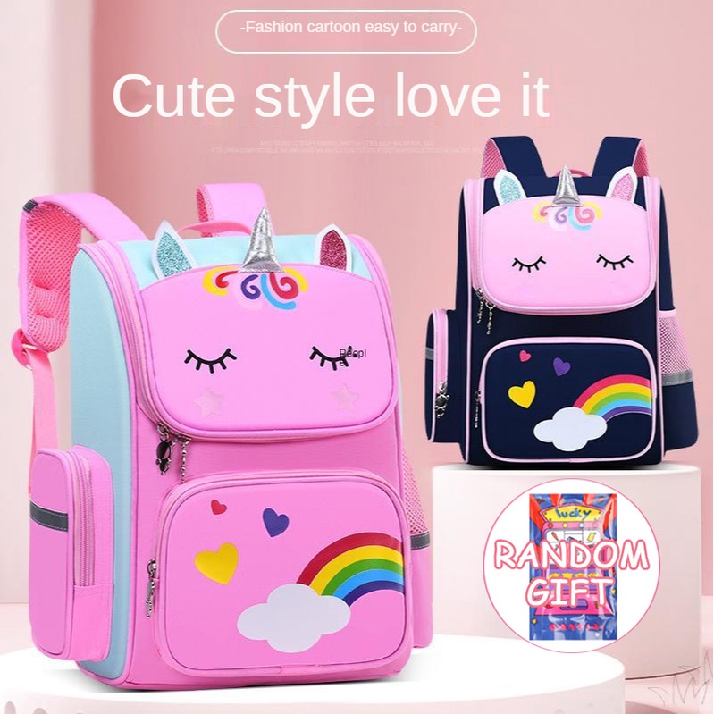 2023 Girls Unicorn Schoolbags Cartoon School Backpack Kindergarten