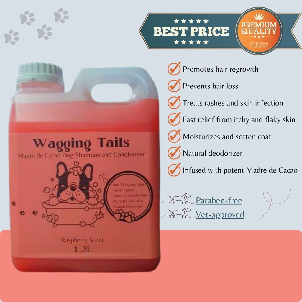 AntiMange Dog Shampoo 1.2L Wagging Tails Shampoo and Conditioner