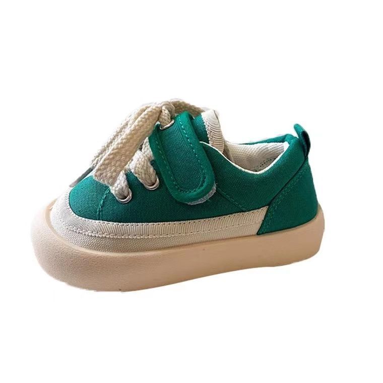 Three Seasons Canvas Shoes Children Korean Casual Boys Soft-Soled Cloth Girls Ugly Cute Color Matching Velcro Sneakers