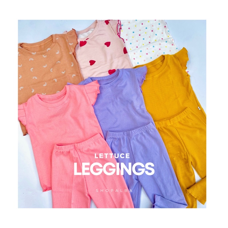 Girls Knitted Cotton Lettuce Leggings Set Kids Terno 1-10yrs old ...