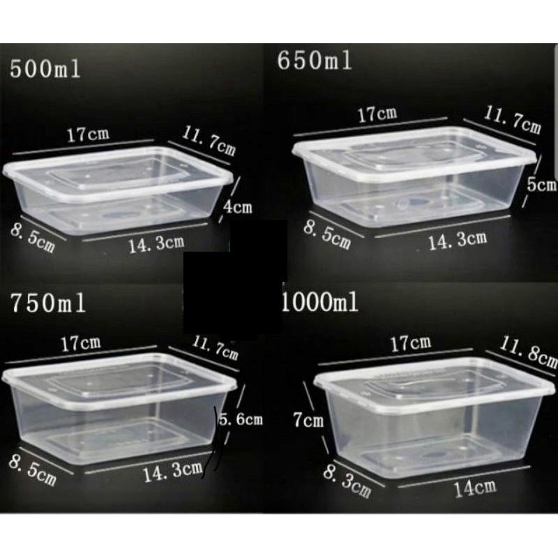 50 Rectangular Plastic Boxes For Food And Food Brand Han Thinh