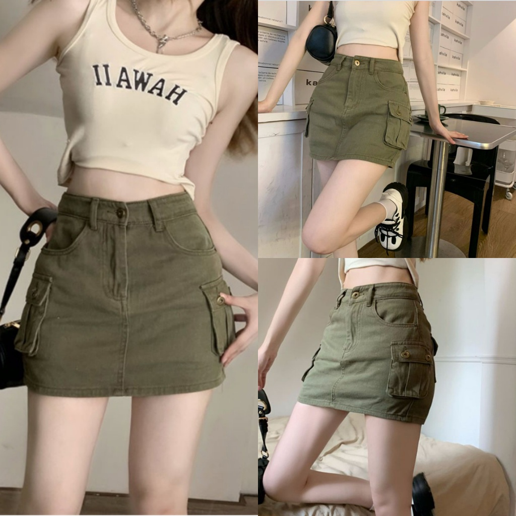 ladies cargo skirt