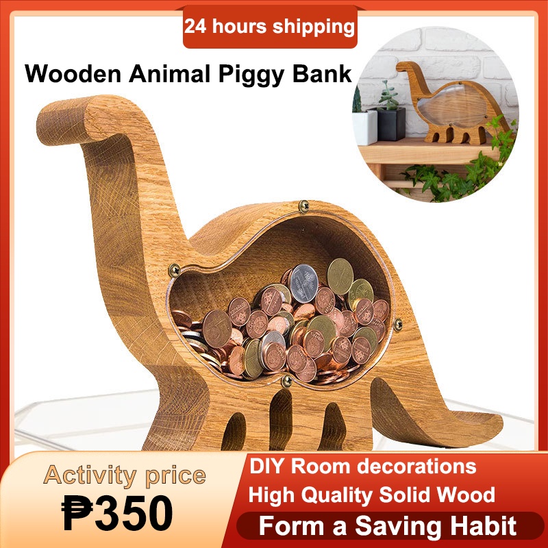 Animals Wooden Piggy Bank DIY Ornaments Piggy Bank big Size Alkansya