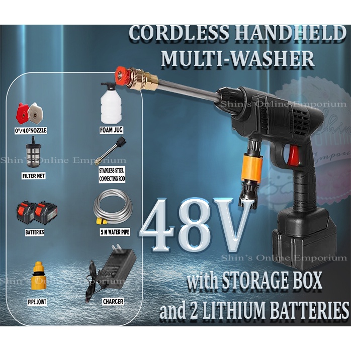 SOE Carwash Pressure Washer 48V Cordless Washer Portable High Pressure Washer Power Sprayer Handheld