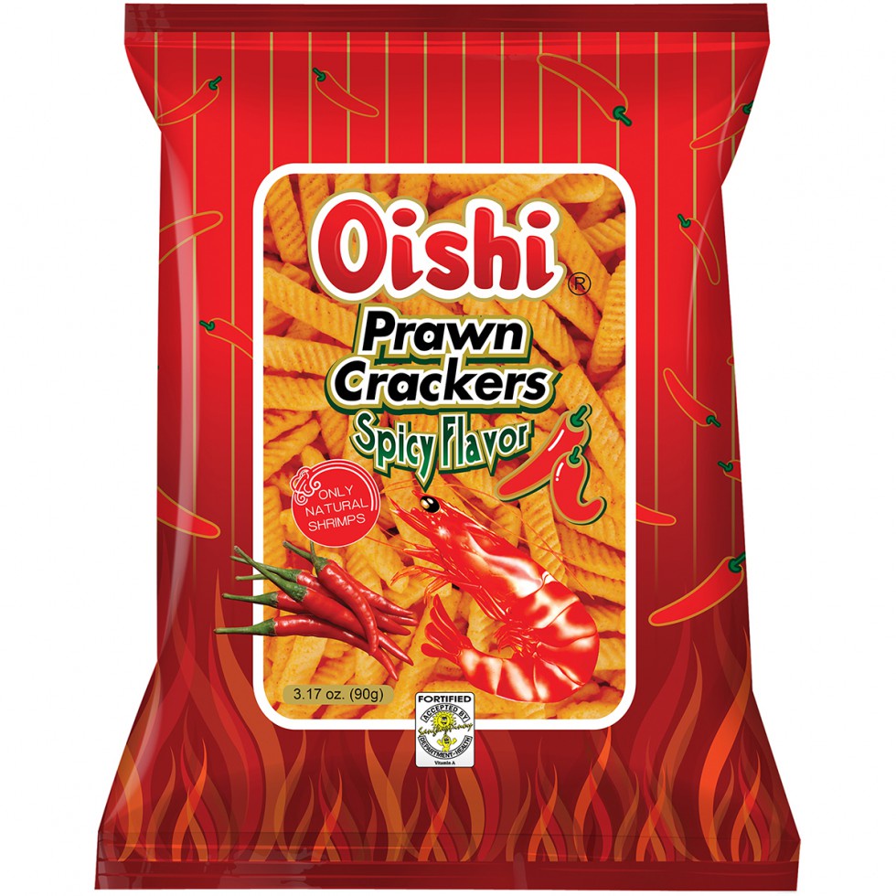 Oishi Prawn Crackers Spicy 90g Shopee Philippines