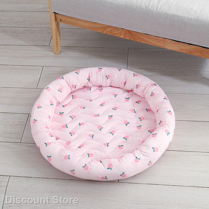 ㍿Summer Pet Supplies Ice Silk Cooling Cool Dog Bed Cat Litter Round Nest Light And Cool Puppy Sleepi