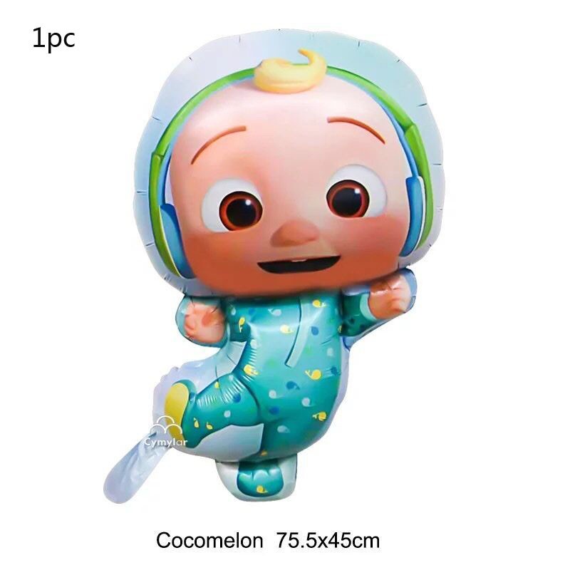 ⊙9pcs/set Cute baby Balloons Set Coco-melon Theme Party Decorations Latex Foil Ballons Birthday D