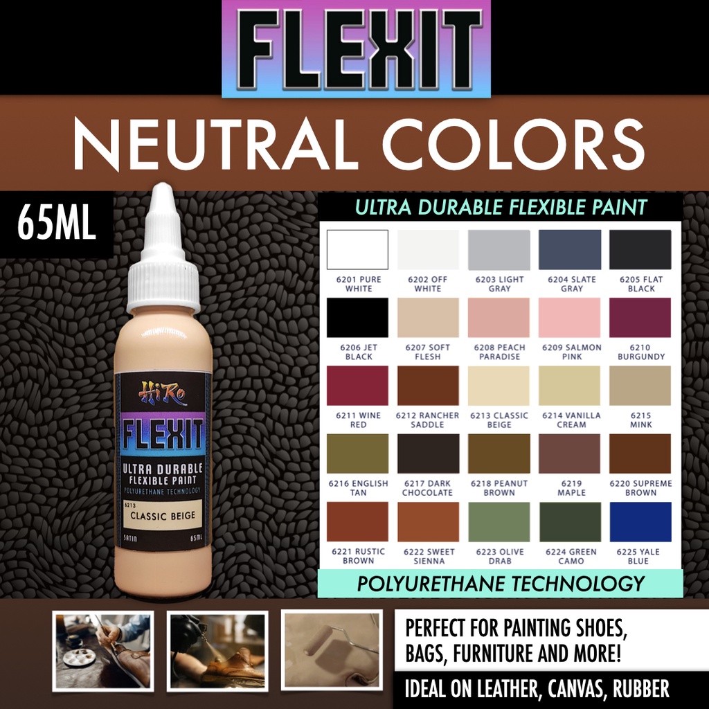 FLEXIT Neutral Colors 65ml Ultra Durable Leather Paint (Angelus