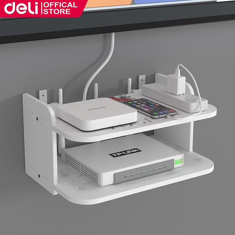 Vusign by Deli Router Shelf Wall WIFI & DVD Storage Rack VS961-WH VS960 ...