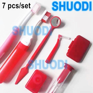 7 Pcs/Set Dental Teeth Orthodontic Kits Oral Cleaning Care Interdental Brush Floss Thread Wax Mouth  #6