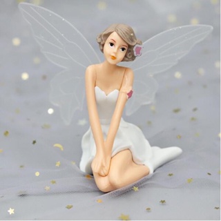 Fairy Garden Miniature White Flying Flower Angel Figurine Diy Home Decoration Crafts Micro Landscape #5