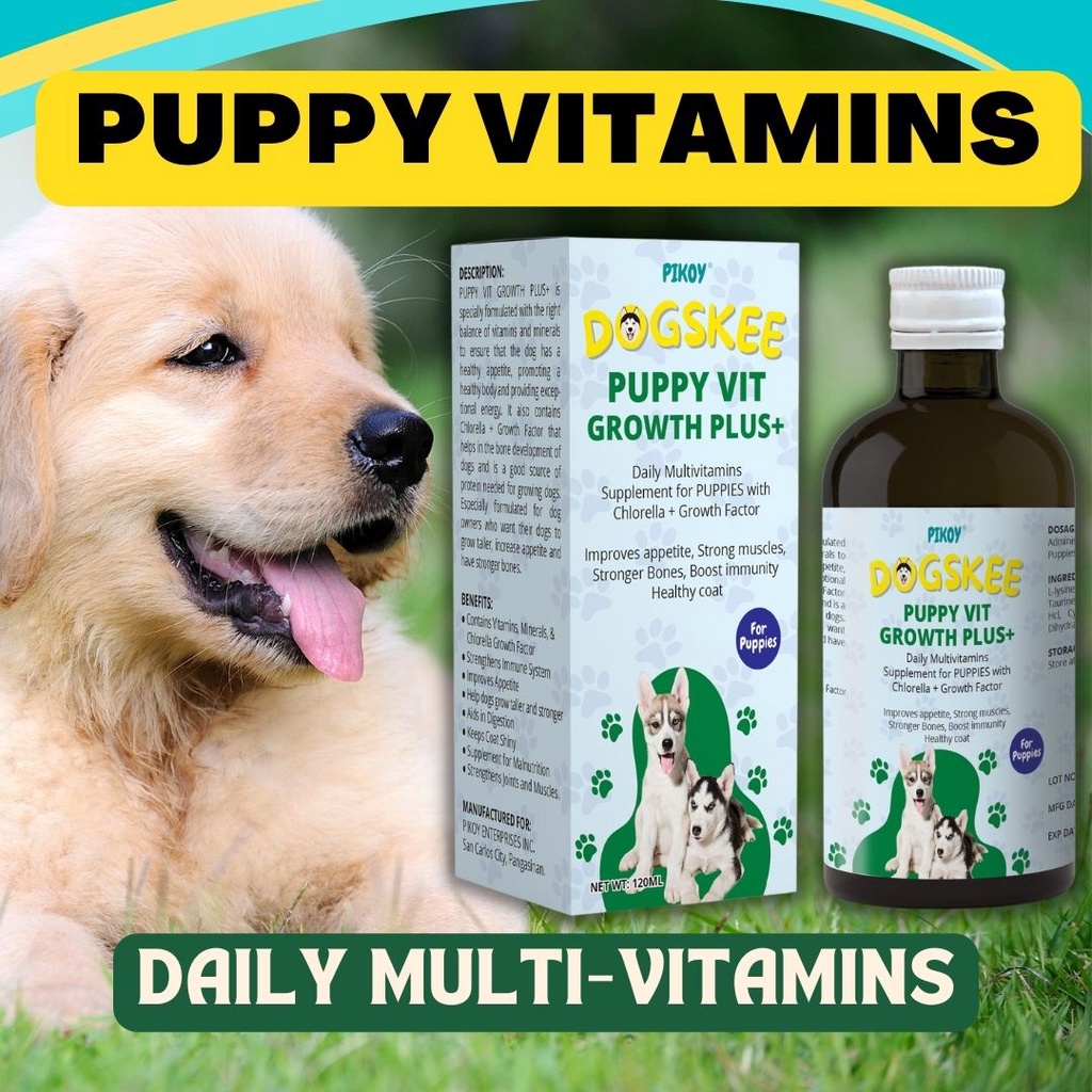 PUPPY VITAMINS Multivitamins for Puppies 120ML Immune System, Appetite